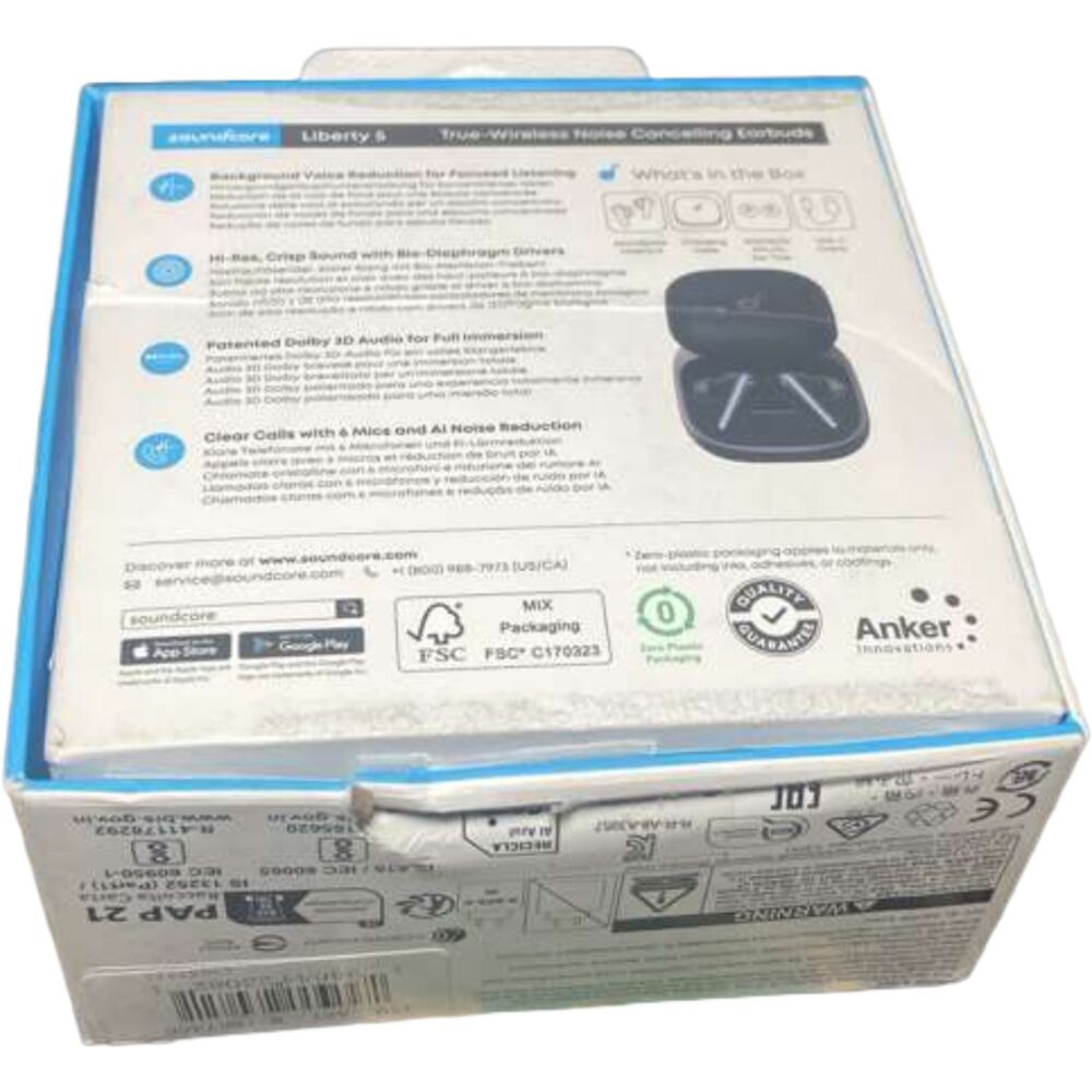 Soundcore Liberty 5 Anker ANC Earbuds Dolby 6‑Mic AI Clear Calls Black - OpenBox - Picture 4 of 9